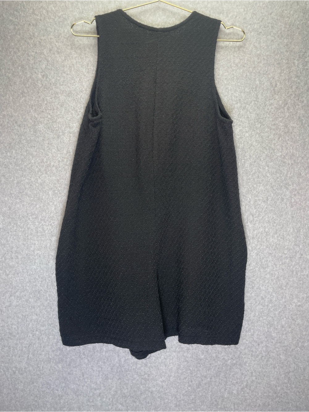 Tuckernuck Black Myla Textured Gold Button Front Romper - Picture 5 of 6